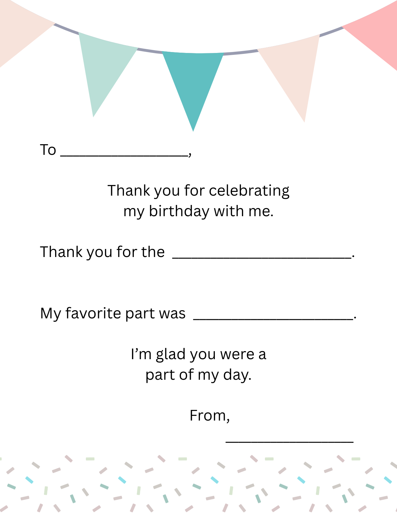 Birthday Thank You Set