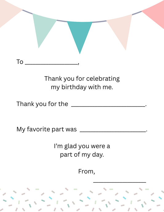 Birthday Thank You Set