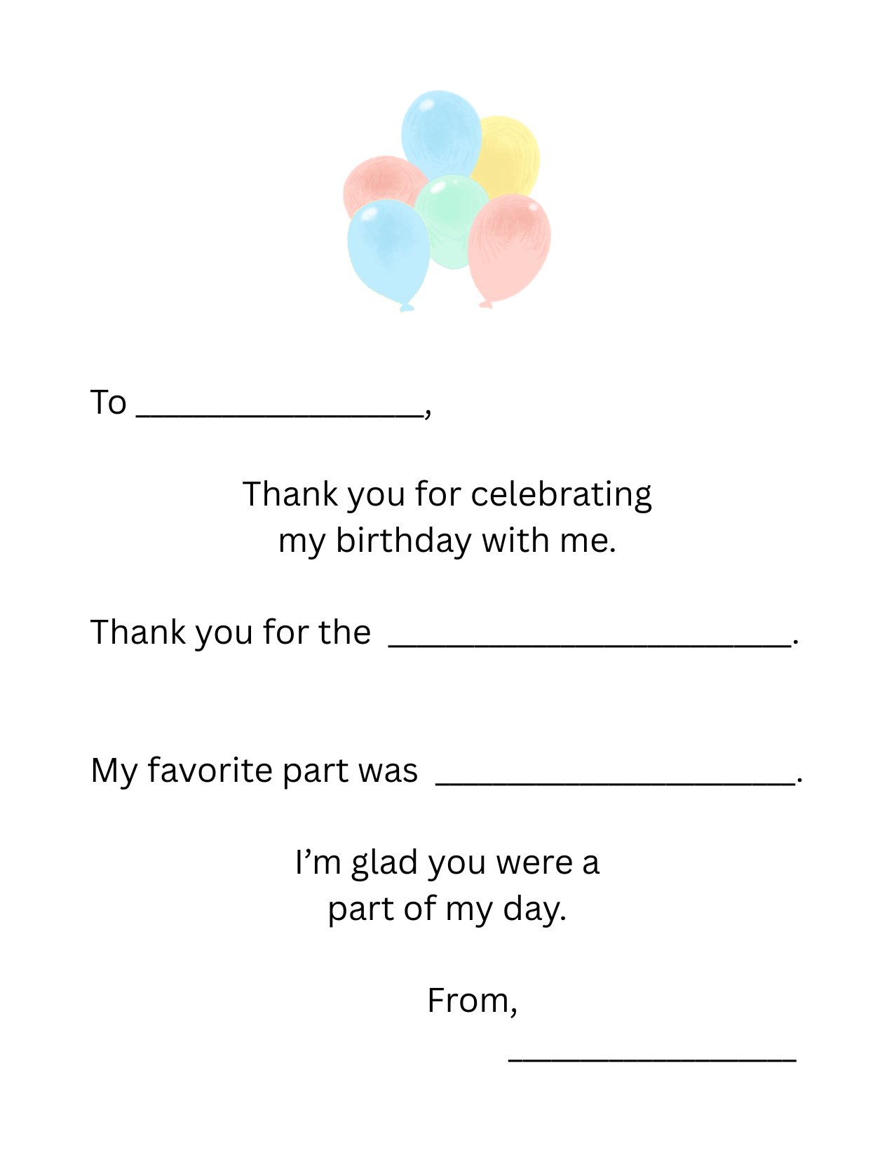 Birthday Thank You Set